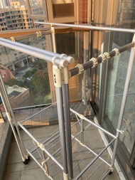 天上野 可摺疊式晾衣架 可接合曬衫架 附2支伸縮棍及10個結實掛鉤