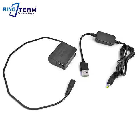 DMW DCC8 + 2x USB Cable Power Bank Fits for Panasonic DMC-FZ1000 FZ200 FZ300 G7 G6 G5 GH2 GH2K GH2S 