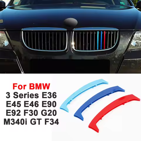 3pcs Front Grille Trim Strip Modifi For BMW 3 Series E36 E45 E46 E90 E92 F30 8rods G20 11rods GT F34