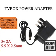 RC007 Power Adapter 5V 2A 5.5mm x 2.5mm for SQ2 TV Box MXQ H96 TX6 MX10 X96 Pro M8S UK TVBox TX3 3pi