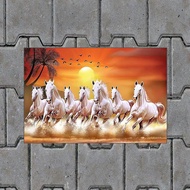 1 Piece Poster 7 Running Horses Sparkle Print Wall Sticker Poster Poster For Office Bedroom Wall Dec