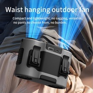 20000mAh Outdoor Portable Waist Fan Hanging Neck Fan Strong Wind with Power Bank LED Lighting for Sp