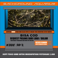 3D REAR AQUARIUM BACKGROUND WALLPAPER STICKER WITH ROOT PICTURE THEME AP2