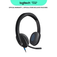 Logitech H540 Wired Headset, Stereo Headphone with Noise-Cancelling Microphone, USB, On-Ear Controls