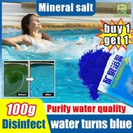 Turning blue Chlorine for swimming pool water treatment Pools spa cleaning Chlorine tablets Algaecid