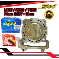 LC135 RACING BLOCK 74MM SWIPOH CERAMIC SUPERBLOCK RACING S1 TWO Y15 HI COMP PISTON FORGED Y150 SWIPO
