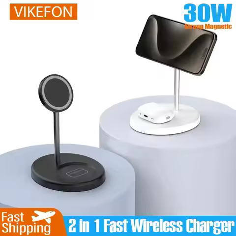 Upgraded Magnetic 2 in 1 Wireless Charger Stand For iPhone 15 14 13 12 Pro Max AirPod Pro Fast Phone