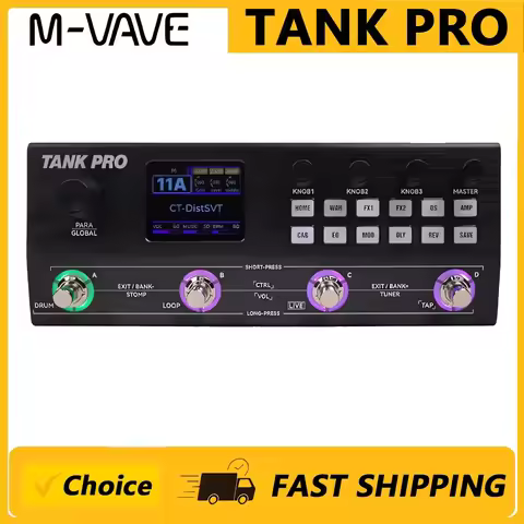 M-VAVE TANK PRO AI Neural Network Modeling Guitar Comprehensive Multi-effects Pedal Device Third-par