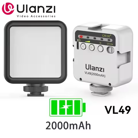 Ulanzi VL49 6W Mini Vlog LED Fill Light White 2000mAh 5500K Zoom Lighting Photographic Lighting Vide