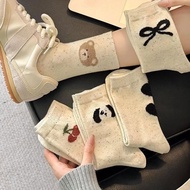Women Socks Women Pure Cotton Mid-Tube Socks Spring Women's Trendy Socks Cute Stockings Women's Sock