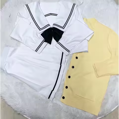 Anime You and ME and Her: A Love Story Muko Aoi MIYUKI Cosplay Costume Girl Shirt Skirt Sweater JK U