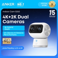 [SIRIM] eufy Security by Anker Indoor Cam S350 - 4K UHD Dual Cameras, 8× Zoom, 360° AI Tracking, Hum