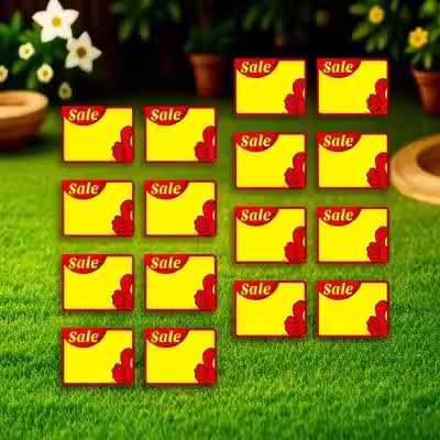 50Pcs Price Signs Bright Market Paper Advertising Tags Promotional Sale Shop Price Labels Advertisin