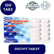 Oscivit Tablet Calcium Carbonate 1250mg + Vitamin D3 250 IU Food Supplement l 10, 50 & 100 Tabs