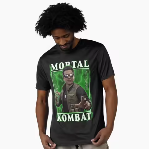 Johnny Cage MK Vintage 90's Mortal Kombat Gift tee for gamer 100% cotton printed Men's Short Sleeve 
