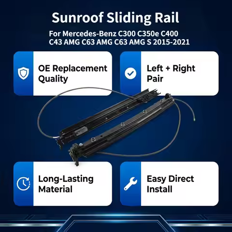 Left + Right Sunroof Sliding Rail A2057800275 A2057800175 For Mercedes-Benz C300 C350e C400 C43 AMG 