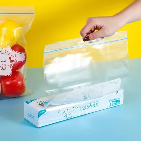 Hello Kitty Sealed Ziplock Bag Storage Bag Cinnamon Dog Kuromi My Melody Refrigerator Food Grade Thi