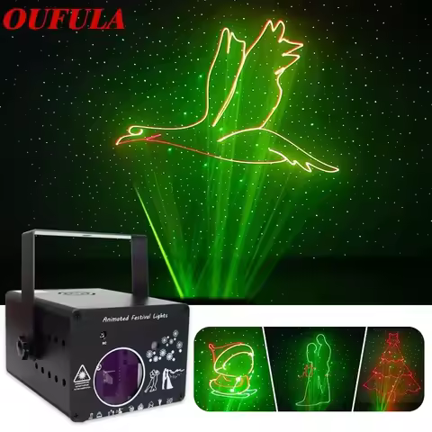 3D Full Color Animation Laser Projection Light Christmas Bar KtV Beam Animation Stage DJ Disc Laser 