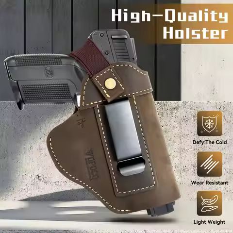 2025 IWB/OWB Leather Holster for Glock 17/19/23/26/42/43X, Taurus G2/G2C/G3C, Concealed Carry Gun fo