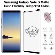 Samsung Note 8 Matte Full Case Friendly Tempered Glass