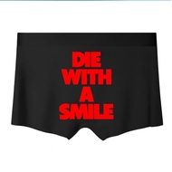 Die With A Smile Men's Boxer Briefs Black Red Text Underwear Funny Gift For Him