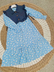 Naura Fashion Gamis set Rompi Daisy Jeans anak usia 3-15tahun