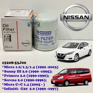 NISSAN CUBE , MARCH , SENTRA B13 B14 , SERENA C23 , BLUEBIRD U13 OIL FILTER ( 15208-53J00 )