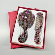 Hot Sale Retro Peacock Open Screen Mirror Comb Set High-value Portable Gift for Girlfriend