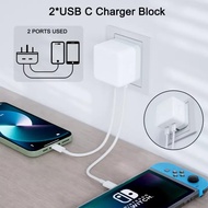 Two-Port USB C Charger 35W Type C PD Fast Charging For Mobile phone Power Adapter Fast charging Cabl