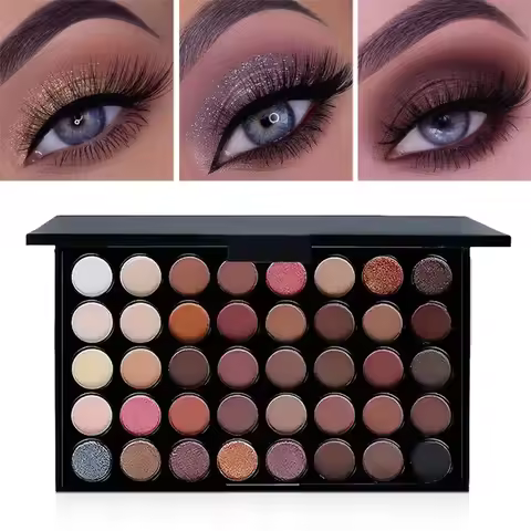 40 Colors Glitter Eyeshadow Palette Matte Waterproof Long Lasting Pressed Powder Cosmetics Kit Fashi