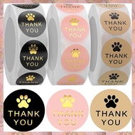 1500 Pcs Round Paws Print Thank You Labels Stickers, Dog Claw Print Labels, Present for Sealing and 
