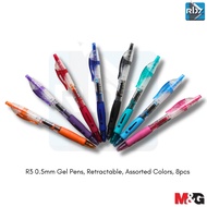 R3 0.5mm Retractable Gel Pen Set-Assorted Colors(8Pcs.)