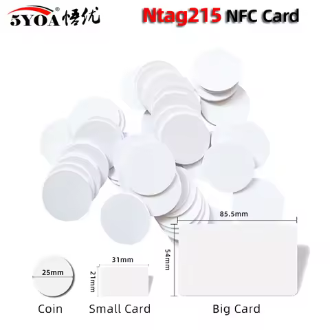 5YOA 10pcs NTAG215 NFC Card Tags Compatible with Tagmo Works for Switch & All NFC Mobile Phones Bulk