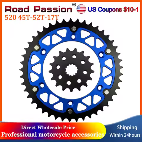 Motorcycle 520 45T~52T 17T Front Rear Sprocket Chain Wheel For YAMAHA WR450 YZ450 WR250Z YZ250 WR400