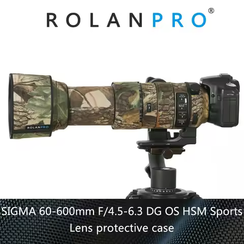ROLANPRO Waterproof Lens Coat Rain Cover For Sigma 60-600mm F4.5-6.3 DG OS HSM Sport Lens Protective