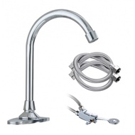 shophome468-Verno Brass Faucet Set With 2 304 Stainless Steel Water Hoses Model FV-715 Genuine