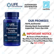 [Life Extension] Optimized Folate, Folic Acid,  EXP: 08/27, 1700 mcg, 100 Vegetarian tablets, 100% A