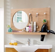 Nordic round mirror wall hanging toilet bathroom bedroom wall-mounted makeup mirror mirror toilet ha