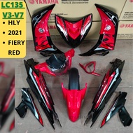 HLY ORIGINAL YAMAHA COVERSET LC135 V3/V4/V5/V6/V7 2021 FIERY RED SIAP TAMPAL STICKER FULL BODY COVER