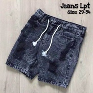 Celana jeans pendek sobek pria dewasa