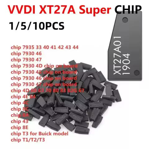 1/2/10pcs XT27A For ID46/40/43/4D/8C/8A/T3/47 Super Chip VVDI XT27 XT27A01 Transponder VVDI2 VVDI Mi