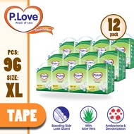 P.Love Standard Adult Tape Diapers - L10/M10/XL8 (12 Packs)
