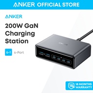 Anker Prime Charger, 200W 6-Port GaN Charging Station, USB-C PD Fast Charging Desktop Charger A2683