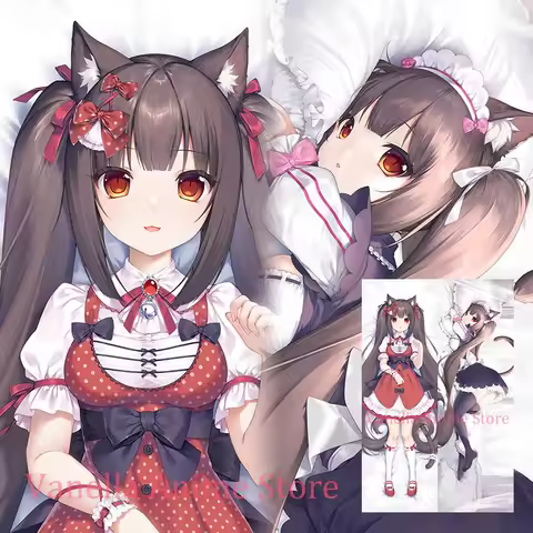 Dakimakura Nekopara Chocola Anime Double-Sided Print Body Pillow Cover Life-Size Pillowcase Gifts