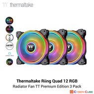 Thermaltake ( CL-F088-PL12SW-A ) Riing Quad 12 RGB Radiator Fan TT Premium Edition (3-Fan Pack) ( พัดลมเคส / CASE FAN )