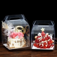 🍰4''/5''/6 '' Two Tier Transparent Cake Box  4寸5寸6寸加高透明手提蛋糕盒 (with white board)