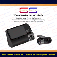 70Mai Dash Cam 4K A800s [4K UHD Resolution | Built-In GPS | Night Vision | Loop Recording] - 1 Year Warranty