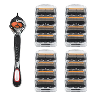 High Quality 5 Layers Manual Shaver Razor With 4 Replaceable Heads Blade Brand universal Handle & He