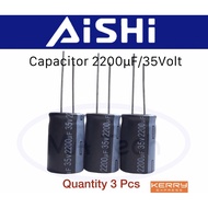 Capacitor 2200uf 35v 35v 2200uf C Body 1 Set Has 3 Pieces (Size 16.0x25.0mm) AISHI Brand