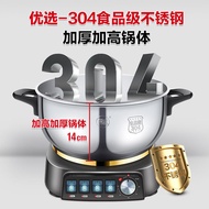 ST/🌊304Stainless Steel Timing Multi-Functional Electric Cooker Household Electric Hot Pot Steamer Frying Pan Frying and